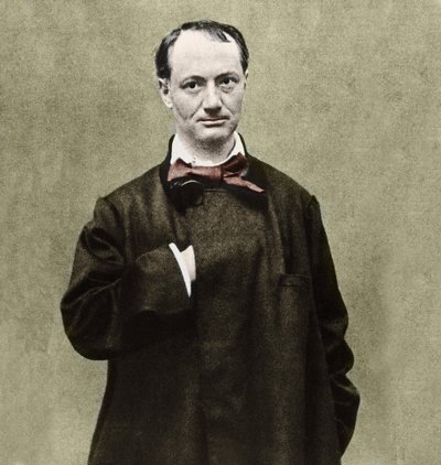 Porträtt av poeten Charles Baudelaire (1821-1867). av Etienne Carjat