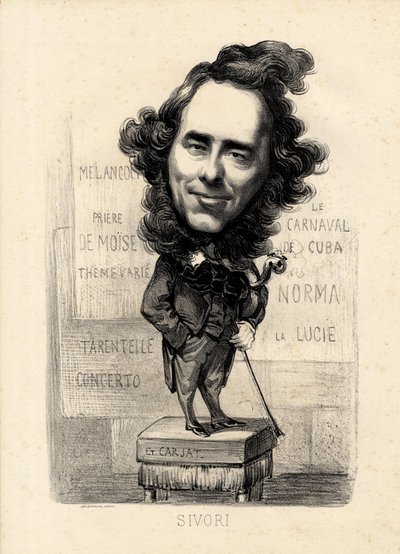 flygande löv - Illustration av Etienne Carjat (1826-1906): Sivori Camille Camillo (1815-1894) av Etienne Carjat