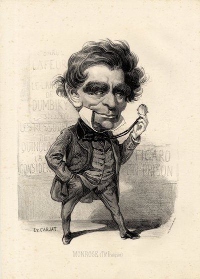 flygande löv - Illustration av Etienne Carjat (1826-1906): Teater - Monrose Antoine-Martial Louis Barizain, Louis Monrose (1811-1883) av Etienne Carjat