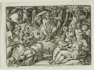 Apollon och muserna av Etienne Delaune