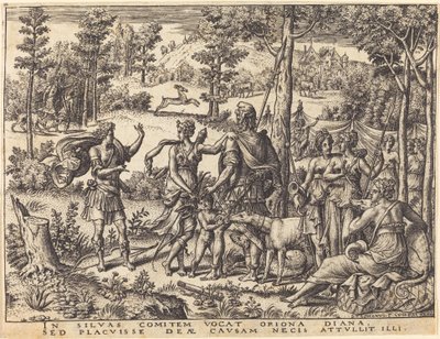 Diana och Orion av Etienne Delaune