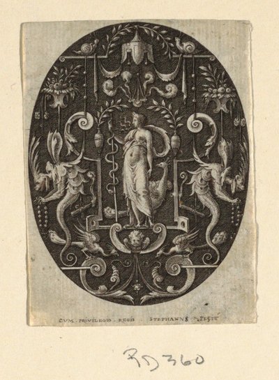 Juno, från serien Grotesques on Black Ground, Divinities and Allegories av Etienne Delaune