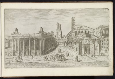 Ruinerna av Antoninus- och Faustinatemplet och Romulustemplet i Forum Romanum Forntida byggnader (serietitel) I vestigi dell