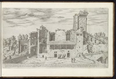 Ruinerna av Quirinale i Rom Bouwwerken uit de oudheid (serietitel) Resterna av det antika Rom samlade och fotograferade i perspektiv av Stefano Du Perac Parisino (serietitel på objekt) av Etienne Duperac
