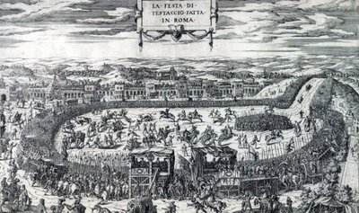 Dupérac Testacciofesten 1554 av Etienne Duperac