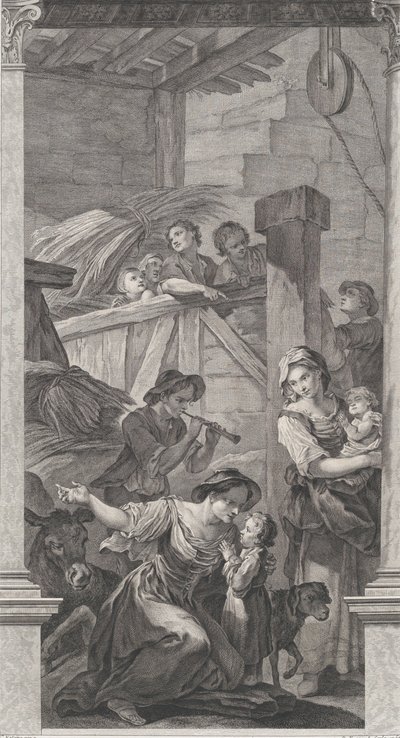 The Chapel of the Foundlings in Paris: The Adoration of the Shepherds, 1752. av Etienne Fessard