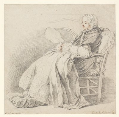 Studie för LAccouchée, ca 1750 (krita på papper) av Étienne Jeaurat