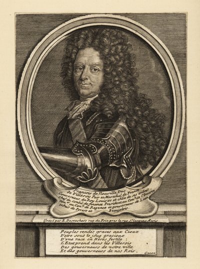 Francois de Neufville, 2:e hertig av Villeroy, fransk soldat av Etienne Jehandier Desrochers