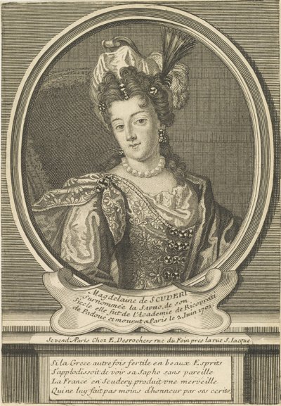 Porträtt av Madeleine de Scudéry 1607-1701, ca. 1710. av Etienne Jehandier Desrochers