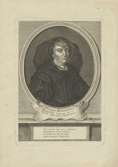 Porträtt av Olympia Maidalchini Pumhills 1591-1657, um 1700. av Etienne Jehandier Desrochers