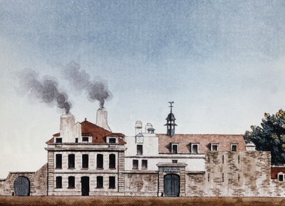 Necker sjukhus 1818 - vinjett graverad av J.E. Thierry, Archives of Public Assistance av Etienne Jules Thierry