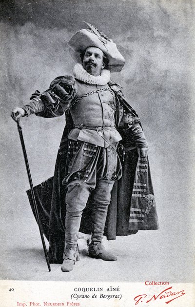 Constant Coquelin aka som Coquelin aîné (1841 - 1909) i Cyrano de Bergeracs kostym (foto) av Etienne Neurdein