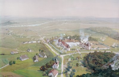 Den franska arméns återerövring av Chateau de Mondement den 9 september 1914 under det första slaget vid Marne 1915 av Etienne Prosper Berne-Bellecour