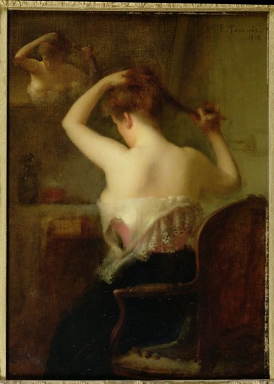 Kvinna som ordnar sitt hår, 1903 av Etienne Tournes