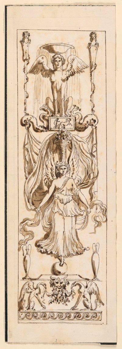 Design för en målad panel av Etienne de Lavallee Poussin