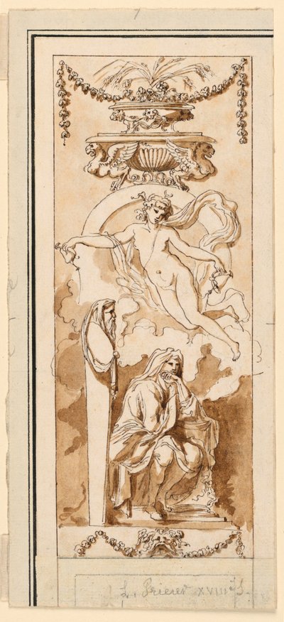 Design för en målad panel av Etienne de Lavallee Poussin