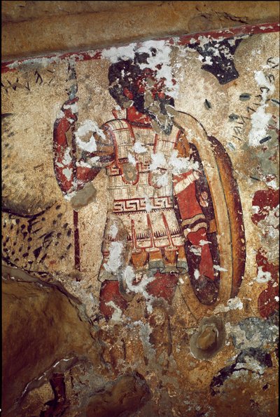 En krigare (Fresh, 4:e f.Kr.) av Etruscan