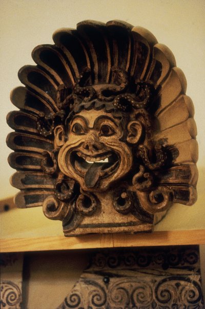 Antefix i form av ett Gorgons-huvud (terrakotta) av Etruscan