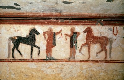 Konversation (Detalj av fresk, 530 f.Kr.) av Etruscan