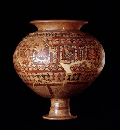 Etruskisk civilisation: olla vas från grav 3, nekropolis i Buccacce a Bisenzio - 700-talet f.Kr. av Etruscan