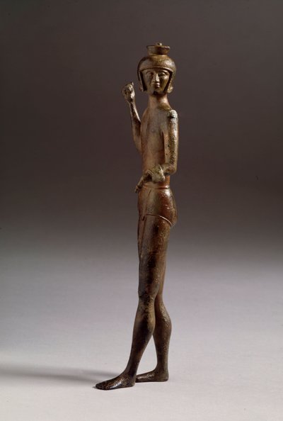 Etruskisk civilisation: statyett av krigare i brons av Etruscan