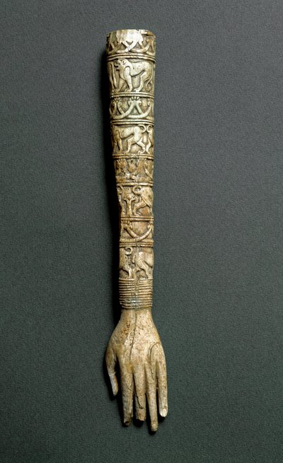 Etrusk antikvitet: främre arm eller handtag av flabellum (liturgisk solfjäder) i elfenben. Från Barberini-graven i Preneste (Palestrina). 700-talet f.Kr. Rom, Nationalmuseet för Villa Giulia av Etruscan