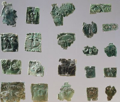 Ex-voto i bronsplatta föreställande ögon. Artefakter från föremål från helgedomen Reithia Este (Venetien). Etruskisk civilisation, 400-talet f.Kr. av Etruscan