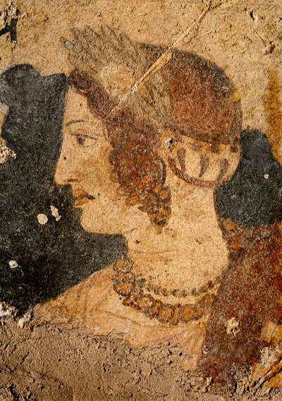 Chef för en ung kvinna, Velia, från Orcus grav (väggmålning) av Etruscan