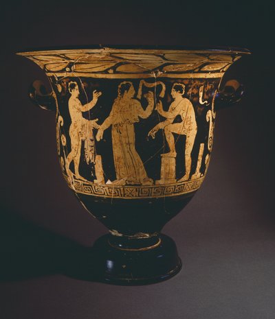 Krater (stor vas) av Nepi-målaren. Rödfigurkeramik från Corchiano (Lazio). Etruskisk civilisation, 400-talet f.Kr. av Etruscan