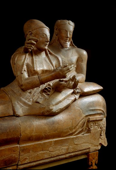 Sarkofag av brudarna. Sniden grupp av terrakotta från Cerveteri, 600-talet f.Kr av Etruscan