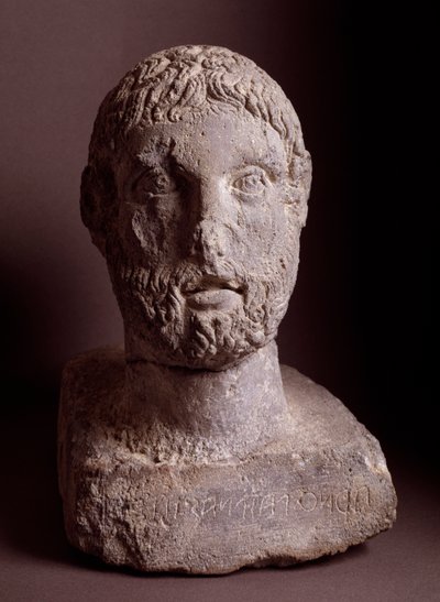 Chef för Arnth Paipnas, kalkstensskulptur, 300-talet f.Kr av Etruscan Etruscan