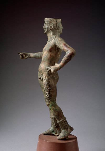 Designens gudomlighet Culsans. Bronsskulptur, 300-talet f.Kr av Etruscan Etruscan