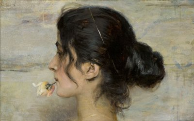 Med rosen mellan läpparna, 1895. av Ettore Tito