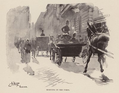 Morgon på Corso (gravyr) av Ettore Tito