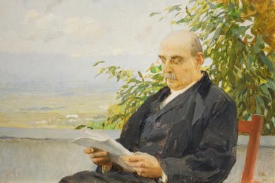 Porträtt av Corrado Ricci av Ettore Tito