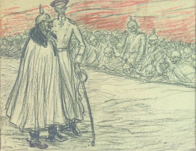 Den tyske kejsaren med kronprinsen och de fallna av Eugeen van Mieghem