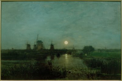 Månlandskap i Holland av Eugen Jettel