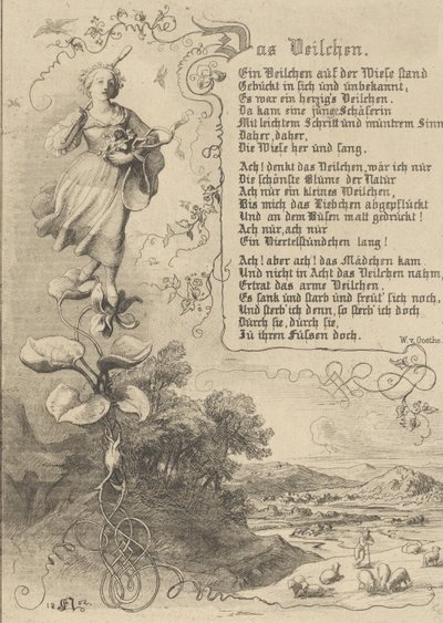 Näckros, Viola, kung av Thule, blommornas hämnd, 1852. av Eugen Napoleon Neureuther