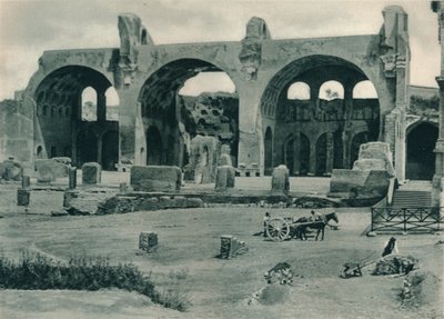 Maxentius- och Konstantinbasilikan i Forum Romanum, Rom, Italien, 1927 av Eugen Poppel