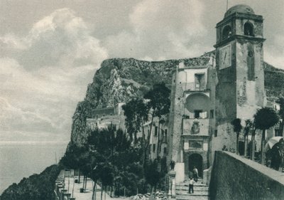 Kyrka vid stranden, Capri, Italien, 1927 av Eugen Poppel