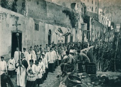 Procession, Capri, Italien, 1927 av Eugen Poppel