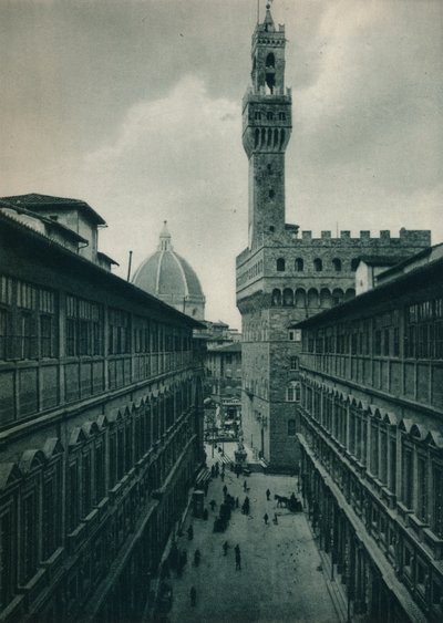 Palazzo Vecchio från Uffizierna, Florens, Italien, 1927 av Eugen Poppel