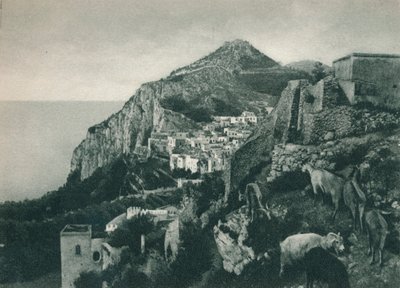 Utsikt över havet med Monte Solaro, Capri, Italien, 1927 av Eugen Poppel