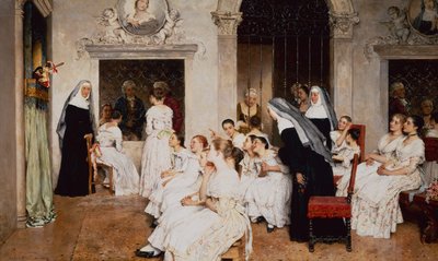 Klosterscenen i Venedig (olja på duk) av Eugen von Blaas