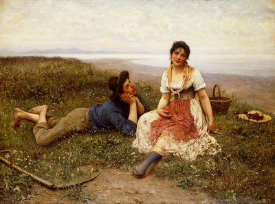 Flirt, 1887 av Eugen von Blaas