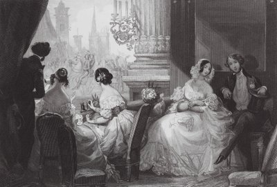 Interiör av en operalåda (gravyr) av Eugene Louis (after) Lami