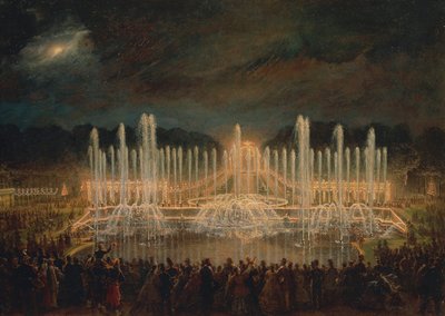 Frankreich, Versailles, Nocturne in Versailles (Les grandes eaux à Versailles) von Eugene Louis Lami