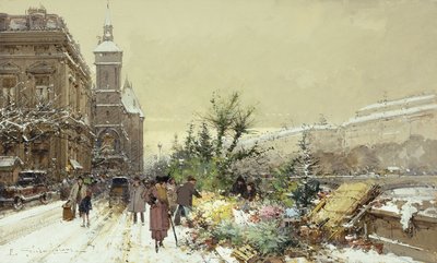Blomstermarknad; Blomstermarknad av Eugene Galien Laloue