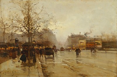 Boulevarderna, Paris av Eugene Galien Laloue