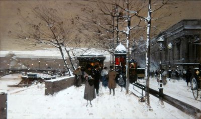 Seine kaj av Eugene Galien Laloue